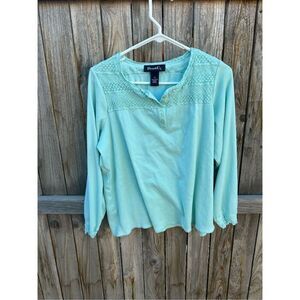 Denim & Co blouse vintage long sleeve size plus 1X